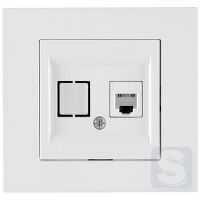 Розетка телефонна TF cat 3 Arvia Electric KAREN Білий (20 01 1000 221)